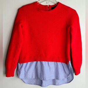 J CREW MIXED MEDIA SHIRTTAIL SWEATER